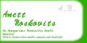 anett moskovits business card